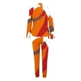 thumbnail image 5 of QATAINLAV Women's Long Sleeve Blazer and Pencil Pant Business Casual Outfits Fashion Color Block Cardigan Jacket Matching Drawstring Pants 2 Piece Sets Ofertas Flash Orange L, 5 of 6