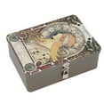 thumbnail image 3 of Caja de Lata de Almacenamiento, Caja de Almacenamiento de Lata de Metal Anti -óxido Compacta Cerrable Con 2 Teclas para el Collar de Aretes, 3 of 7