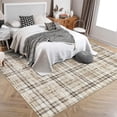 thumbnail image 4 of Nanan 5'x7' Modern Plaid Area Rug Farmhouse Geometric Carpet, Washable Rug Non Slip Indoor Mats for Living Room Bedroom Home Office, Beige, 4 of 8