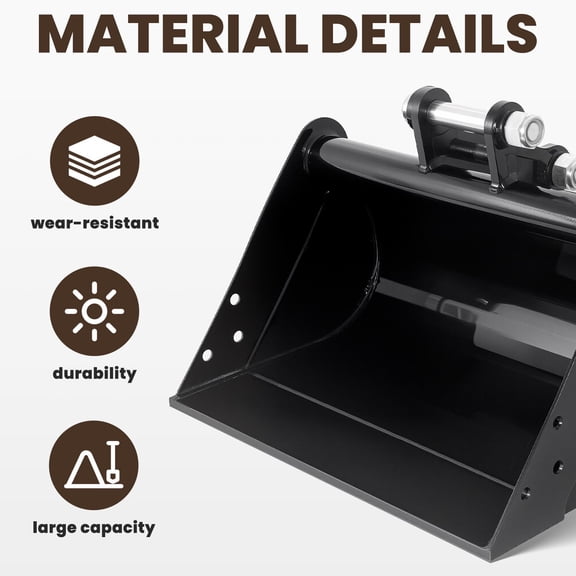 Universal Flat Bucket Toothless Digging Bucket Fit 0.8-1.5 Ton Mini Excavator for Dredging Soil Handling Site Cleaning