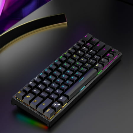 VBVC Wired 60% Mechanical Gaming Keyboard Rgb Backlit Compact 61 Keys Mini Keyboard With Blue Switches For Windows Pc