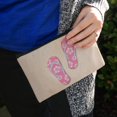 thumbnail image 3 of Pink Flip Flops on Sand with Hibiscus Flowers Sandals Beach Makeup Cosmetic Bag Organizer Pouch, 3 of 4