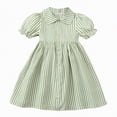 thumbnail image 1 of gdxvjhbj Robes d'Été pour Filles Robes pour Filles à Nouer dans le Dos à Volants Superposés Robe Trapèze Fluide d'Été Sans Manches Robe d'Été Taille 9-10 (Vert, 9-10 Ans), 1 of 9