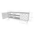 thumbnail image 3 of Nexera Hexagon TV Stand with Shelves and 2 Doors for TVs up to 80 in., Black and Truffle, 3 of 4