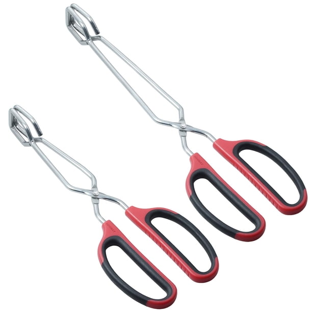 HINMAY Juego de 2 pinzas de tijera de acero inoxidable de 10 y 12 pulgadas