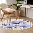thumbnail image 5 of Spring Flowers Round Area&nbsp;Rug 3ft Watercolor Purple Floral Leaf Butterfly Beige Wood Grain Non-Slip&nbsp;Washable Circle Rugs Soft Felt Indoor Floor Mat for Bedroom Kitchen Living Room Bathroom, 5 of 9