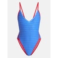 thumbnail image 6 of No Boundaries Stars and Stripes Reversible Binded One Piece Swimsuit, Women's XXS-XXL, 6 of 6