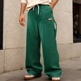 thumbnail image 2 of DHFJKG Sweatpants For Men Joggers Corduroy Wide Leg Loose Fit Elastic Waist Pants With Drawstring Trendy Trousers, 2 of 5