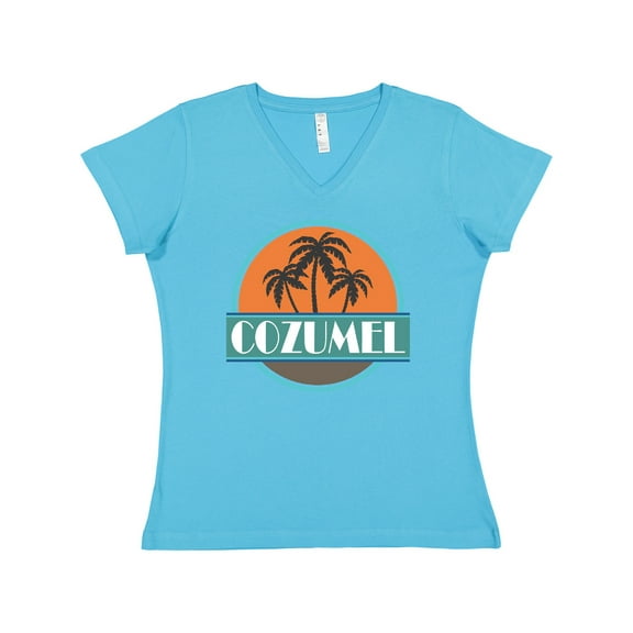 Inktastic Cozumel Mexico Vacation Cruise Women's V-Neck T-Shirt