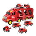 thumbnail image 3 of Camión de bomberos de juguete, vehículos eléctricos de fricción, juguetes para vehículos con luces y sonidos para niños y niñas, Pascua, regalo Rojo, 3 of 10