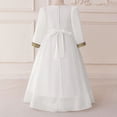 thumbnail image 5 of Kogui Girls Sequin Dress Flower Girls Maxi Dress Bridesmaid Wedding Pageant Party Princess Floral Boho Vintage Lace Dance Gown Size 7-8 (White,7-8 Years), 5 of 8