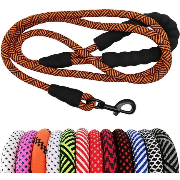 Correa para Perros de Cuerda Resistente, Correa para Mascotas de Nailon de 1,5 m, Correa de Agarre Acolchada Suave para Perros Grandes, medianos y Cachorros pequeños (Naranja) oso de fresa Electrónica