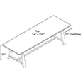 thumbnail image 7 of KFI Studios Urban Loft 9' x 3' Dining Table, Solid Wood Natural Top, 7 of 7