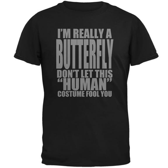 Halloween Human Butterfly Costume Mens T Shirt Black SM