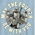 thumbnail image 2 of Boy's Star Wars: The Mandalorian Grogu and Din Djarin May the Fourth Be With You Graphic Tee Light Blue Small, 2 of 4