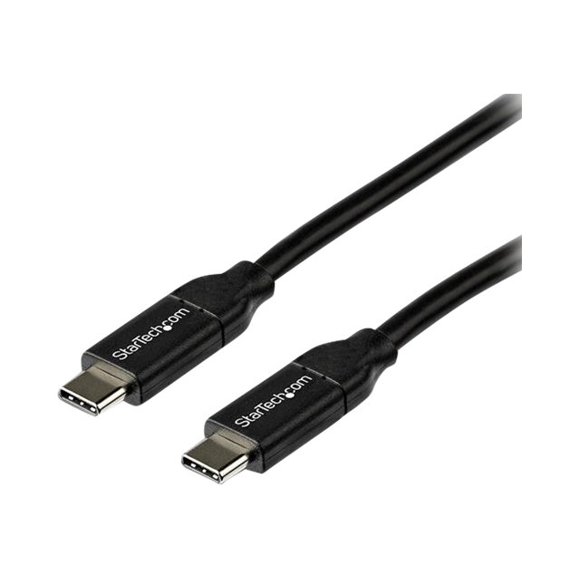 StarTech.com 2m 6ft USB C to USB C Cable - 5A PD - USB 2.0 USB-IF Certified - USB cable - 24 pin USB-C (M) straight to 24 pin USB-C (M) straight - Thunderbolt 3 / USB 2.0 / USB 3.0 / USB 3.1 - 5 A - 6.6 ft - black
