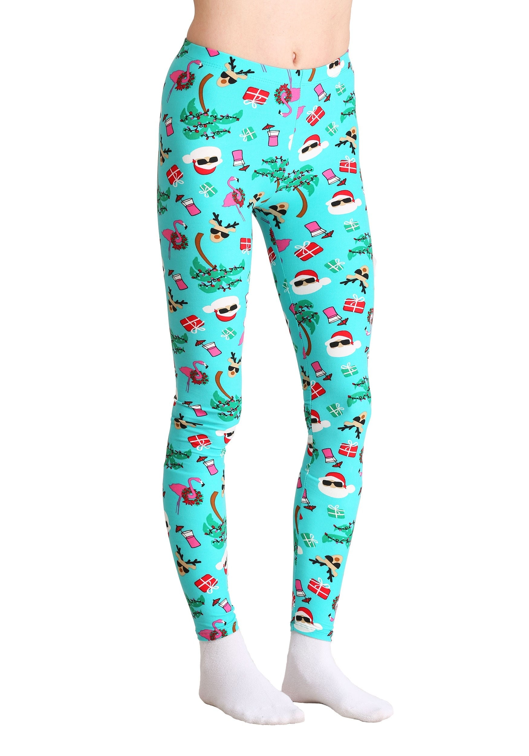 christmas flamingo leggings