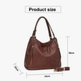 thumbnail image 4 of Large Tote Bags for Women Fashion Pleated Lazy Style Soft Pu Leather Purses & Handbags Ladies Work Office Daily Shoulder Crossbody Bag Coffee, 4 of 7