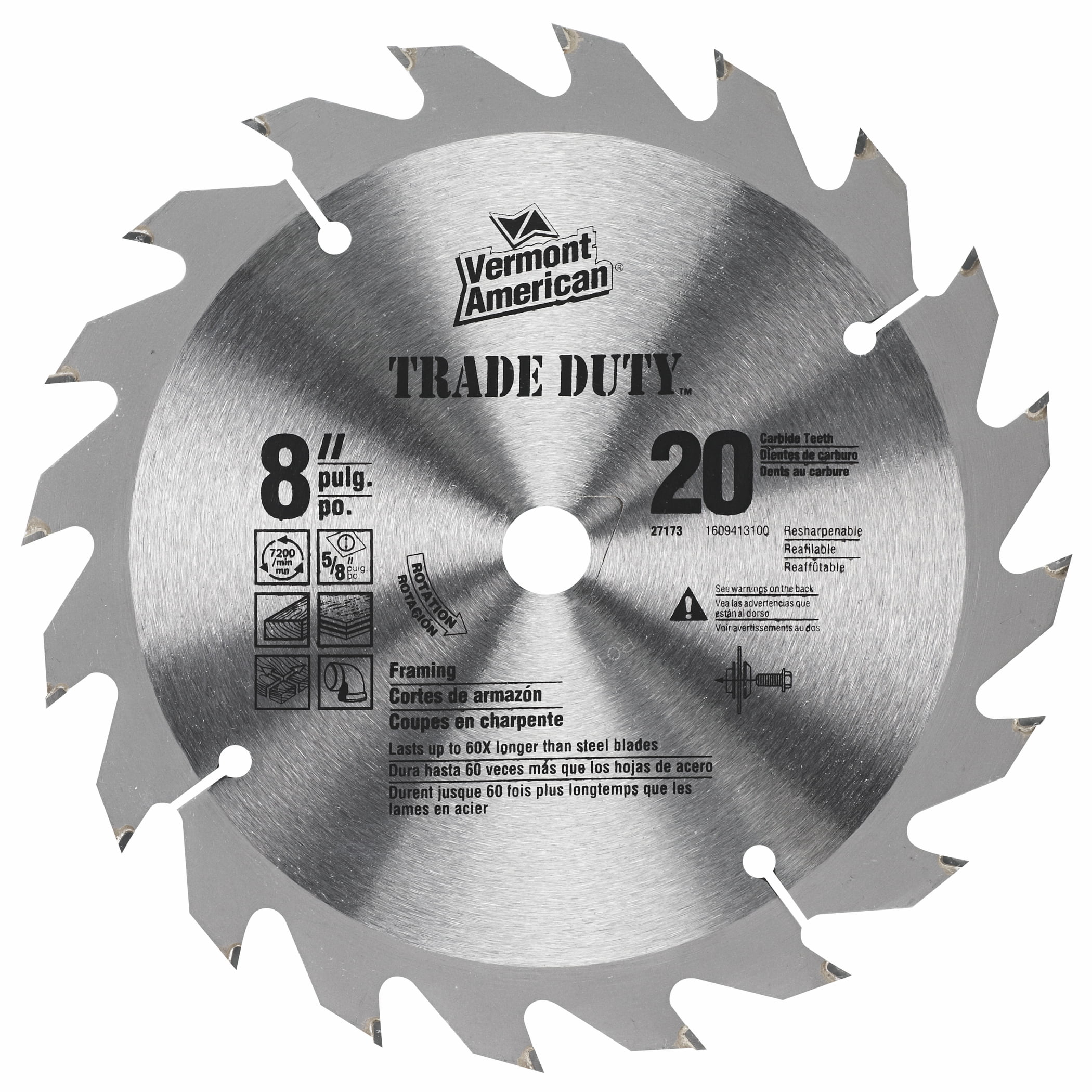 Vermont American 27176 Framing & Ripping Saw Blade 10" 28 Carbide Teeth 