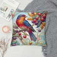 thumbnail image 2 of Leisuo Colorful Bird Throw Pillow Covers Tree Branch Leaves with Red&nbsp;Fruit Cushion Case Watercolor Animal Square Pillowcase Farmhouse Decorations  White, 2 of 5