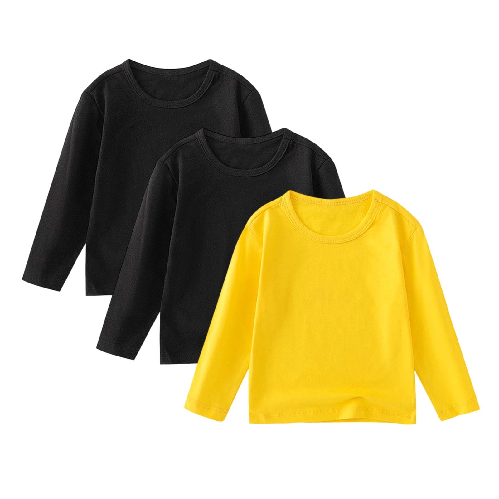 Lot De 3 Tops Manches Longues Pour Fille - Coupe Loose, Confortable, Pour L'automne Et L'hiver - 14