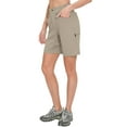 thumbnail image 2 of Mapamyumco Womens Hiking Cargo Shorts, Quick Dry 9 Inch Cargo Shorts Women for Golf Hiking Travel, Stretch Lightweight with 9 Pockets Khaki M, 2 of 6