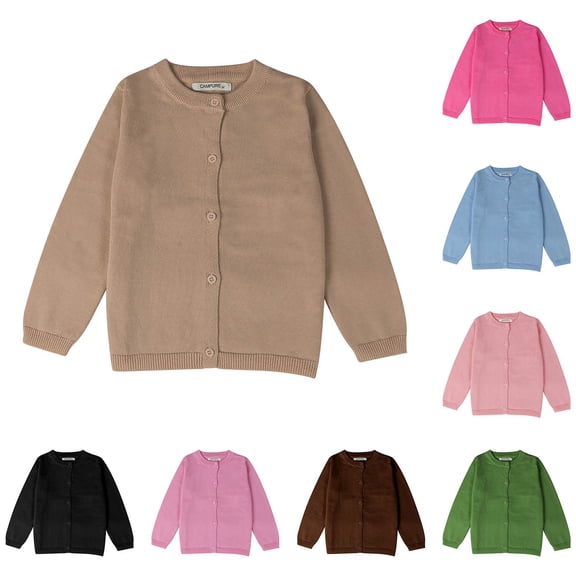 Toddler Boys Girls Knitted Colorful Solid Sweater Cardigan Top Coat
