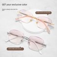 thumbnail image 2 of Gafas de presbicia con corte de diamante sin marco para mujer, elegantes y modernas, gafas de presbicia delgadas y ligeras con protección contra la luz azul, 2 of 5