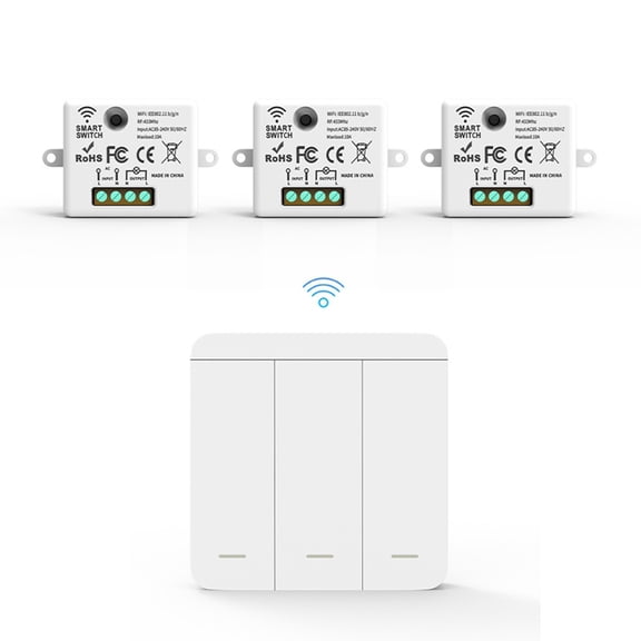 433Mhz Relay Receiver with 1x 3Gang Panel Switch