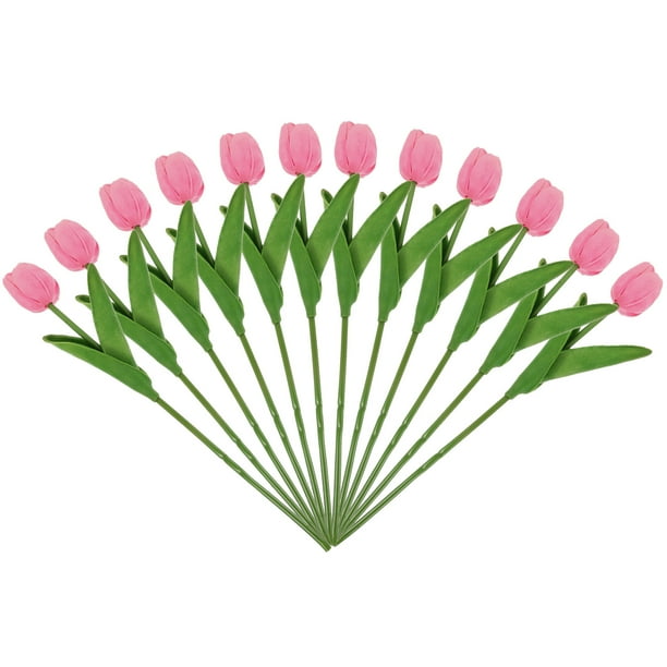 KAKOWELY 12 velas flotantes realistas de tulipán para centro de mesa de boda, decoración floral de tulipán, rellenos para jarrones de tulipán