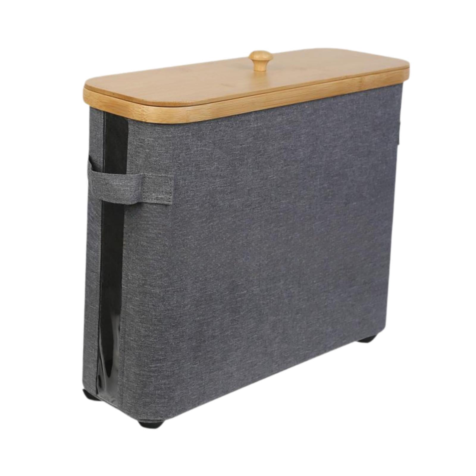 Fiocias Toilet Paper Holder Toilet Paper Organizer Foldable Multifunctional Large with grey