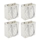 thumbnail image 1 of Bolsas de regalo únicas de 4 piezas con estampado en caliente, embalaje de regalo en tono plateado y blanco, 1 of 5