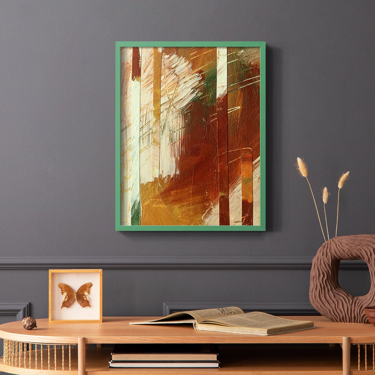 Wheaten I Framed Print in Green Solid Wood 11 x 14 Framed Print