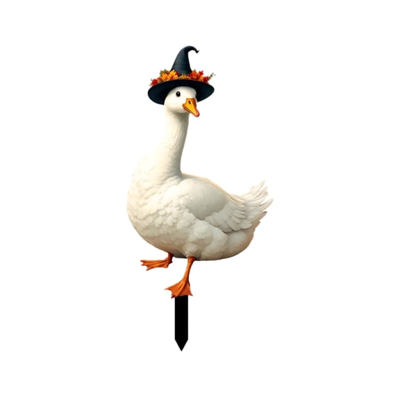 Thanksgiving Goose 2D Goose Garden Acrylic Stake Decor Cute Walking Goose Yard Art Decorative Stakes for Yard Lawn Outdoor Garden Patio Statue Thanksgiving Party Decoration