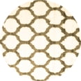 thumbnail image 1 of Ahgly Company Indoor Round Trellis Brown Contemporary Area Rugs, 4' Round, 1 of 4