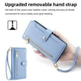thumbnail image 6 of SaniMore for iPhone 14 Plus Case, with Kickstand [Shoulder & Wrist Strap] Flip Zipper Wallet Cash & Card Slots PU Leather TPU Interior Full Body Protection for iPhone 14 Plus, Blue, 6 of 8