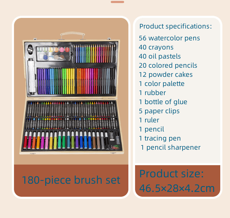 180 PCS Art Set for Kids, Art Supplies Art Kits for Kids, Deluxe Painting Art Set, Wooden Box & Drawing Kit for Artists Teens Boys Girls 4 5 6 7 8 9 10 11 12,Birthdays Gifts