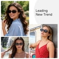 thumbnail image 2 of Square Sunglasses for Women Men Trendy Rectangular Frame UV Protection 90s Vintage Style Sun Glasses(Tortoise/G15), 2 of 6