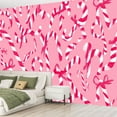 thumbnail image 2 of Peel and Stick Wallpaper Waterproof Christmas candy canes bows pink Romantic for fabric Wall Mural Decor Self Adhesive and Removable 69in x 98in, 2 of 8