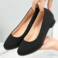 thumbnail image 4 of Quaouag Flats for Women Dressy Comfortable, Ballet Flat,Black Nude Flats Shoes, 4 of 7