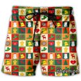 Fashion Christmas Color Beach Shorts Elk Christmas Tree Women Men