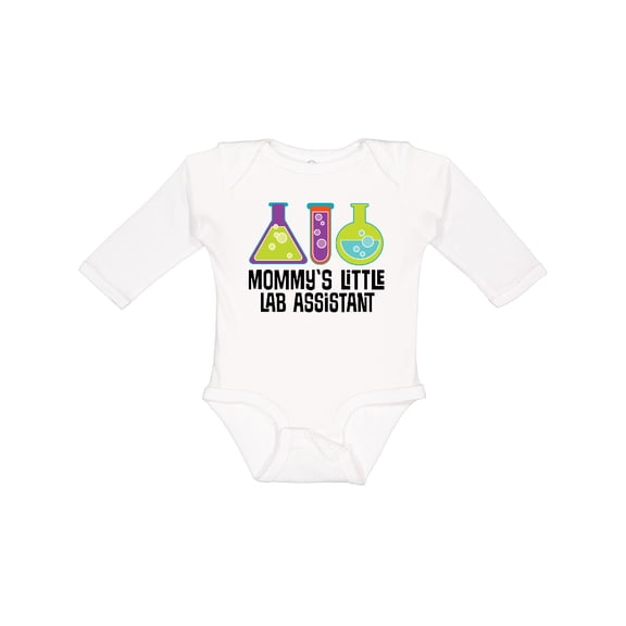Inktastic Science Mommys Little Lab Assistant Boys or Girls Long Sleeve Baby Bodysuit