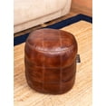 thumbnail image 2 of BBH Homes Handmade Cogc Round Shaped Leather Pouf Ottomans BBBACPF0039, 2 of 5