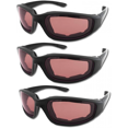 thumbnail image 1 of 3 Pair Motorcycle Riding Glasses Padding Goggles UV Protection Dustproof Windproof Motorcycle Sunglasses for Outdoor Actives, 1 of 4
