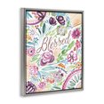 thumbnail image 2 of Stupell Industries Eclectic Blessed Whimsical Flower Shapes Gray Floating Frame Canvas Art, 25 x 31, by Cherish Flieder, 2 of 7
