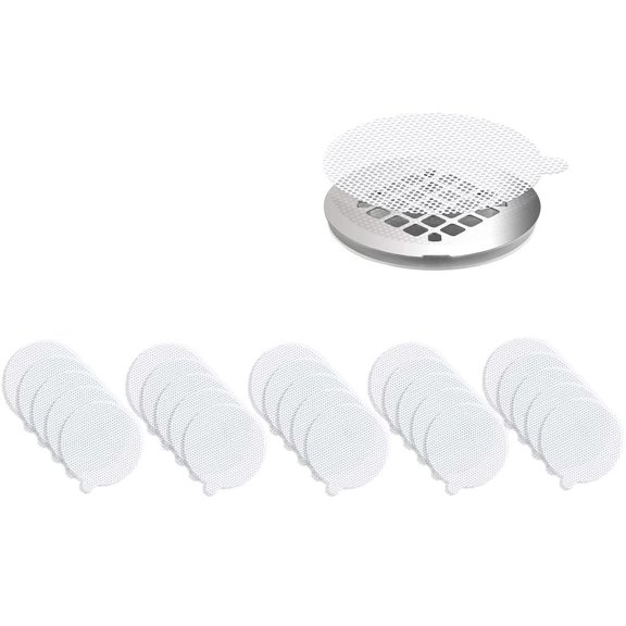 Toystoory 25 piezas de red de filtro de orificio de drenaje de agua desechable para drenaje de pelo adhesivo impermeable para drenaje de suelo con malla Accesorios de baño No.1 Toystoory HA027648-01