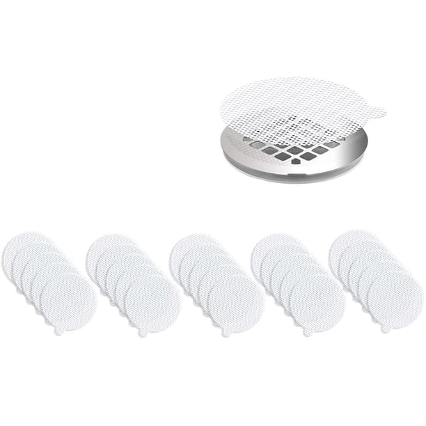 Bearachild 25 piezas de red de filtro de orificio de drenaje de agua desechable para drenaje de pelo adhesivo impermeable para drenaje de suelo con malla Accesorios de baño No.1 Bearachild HA027648-01