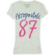 thumbnail image 1 of Aeropostale Camiseta gráfica Painted 87 para mujer, blanca, pequeña Aeropostale Camiseta gráfica, 1 of 1