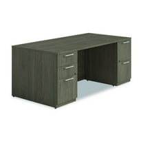 Alera Seville Series Double Pedestal Desk, 72" x 36" x 29", Walnut