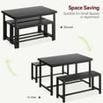 thumbnail image 2 of 3-Piece Dining Table & Bench Set for 4 - Rectangular Kitchen Dining Table with Sturdy Benches, 2 of 6
